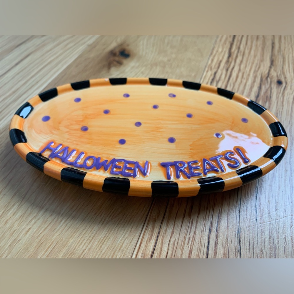 Halloween Treats Small Ceramic Oval Plate